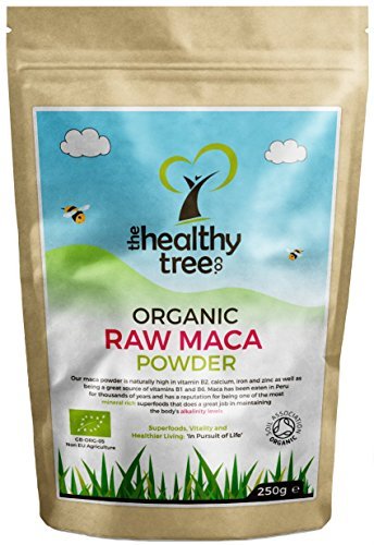 Poudre de Maca BIO cru | Aliment superbe de qualité prime, Convient aux végétariens et aux végétaliens | Riche en vitamine B1, B2, B6, calcium, fer et zinc | Certifié Biologique par la Soil Association | Poudre de Maca par TheHealthyTree Company