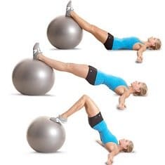 leg curl swiss ball