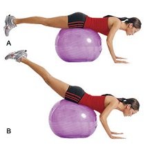 leg raise swiss ball