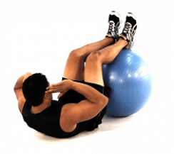 Exercices abdominaux avec ballon de gym