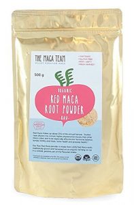 Certified Organic Raw Red Maca Root Powder - 500gr - Highest Nutrients of All Maca, Fresh Harvest From Peru, Certified Organic, Fair Trade, GMO-Free, Gluten Free Vegan and Raw, 50 Servings