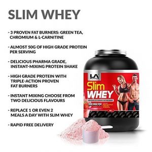 LA Muscle Slim Whey: Grande protéines de haute qualité avec 3 dégustation éprouvées triple action brûleurs de graisse. Convenable pour les femmes et les hommes. Disponible en deux bouche arrosage et faciles saveurs de mélange. Un 50g incroyable de protéines de qualité par portion. Contrôle l'appétit. Se sentir mieux, regardez mieux, idéal pour des gains musculaires maigres. Réduit la rétention d'eau et de se débarrasser de tout ballonnements (FRAISE)